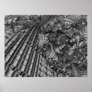 Póster Fractal 3D futurista