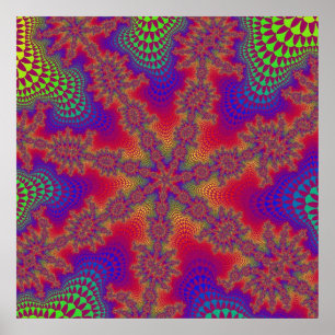 Póster Fractal arcoiris colorido