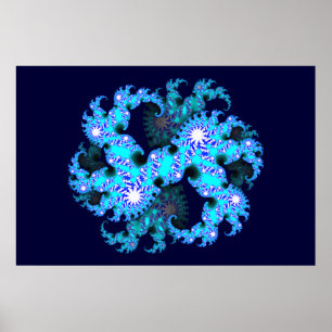 Póster fractal azul