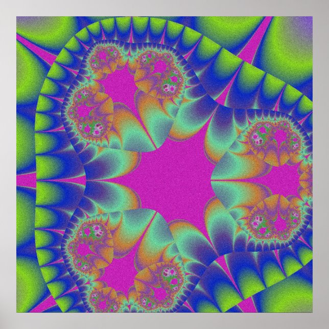 Póster Fractal Cactus Bloom (Frente)