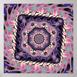 Póster Fractal cuadrado de Mandelbrot