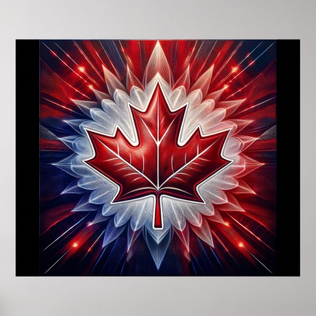 Póster Fractal de bandera canadiense de hoja de arce (Frente)