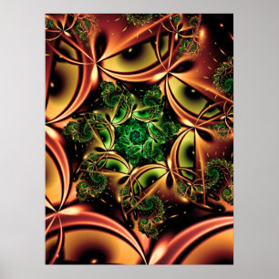 Póster Fractal de bobinado de cobre
