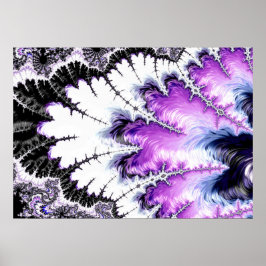 Póster Fractal de degradado blanco morado moderno