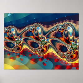 Póster Fractal de Flor de Galaxia
