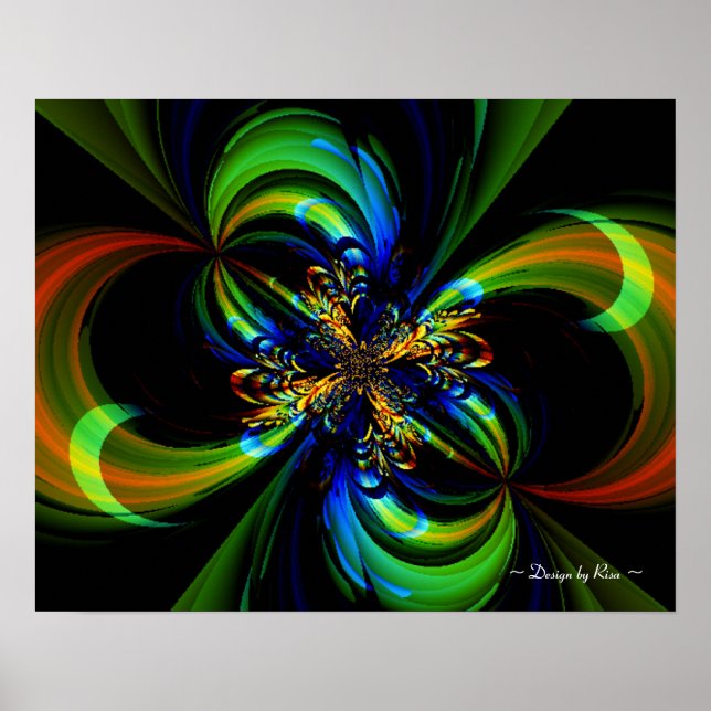 Póster Fractal de flujo pintado (Frente)