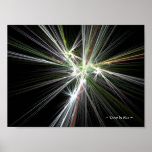 Póster Fractal de fuegos artificiales