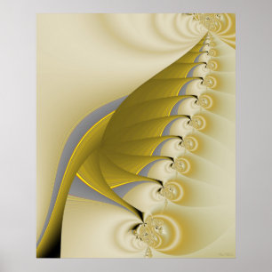 Póster Fractal de hoja de oro