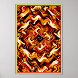 Póster Fractal De Incendios De Swirling