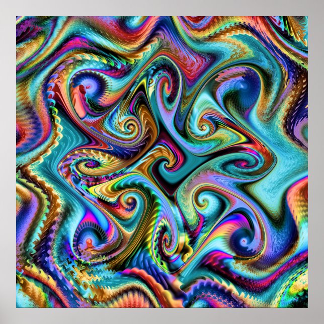 Póster Fractal de la paleta de invierno (Frente)