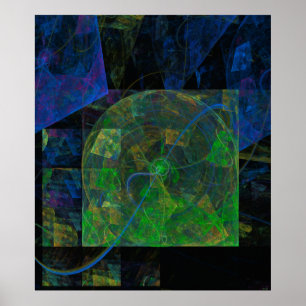 Póster Fractal de llamas de Punk estéreo