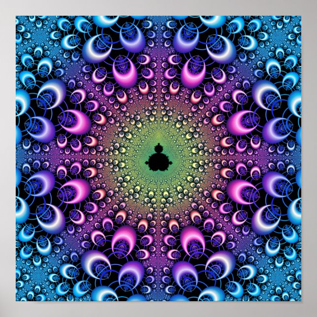Póster Fractal de Mandelbrot con aro (Frente)