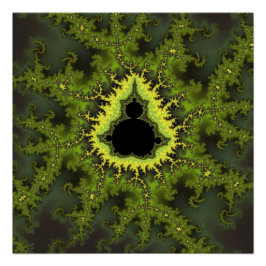 Póster Fractal de Mandelbrot verde