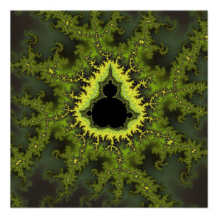 Póster Fractal de Mandelbrot verde