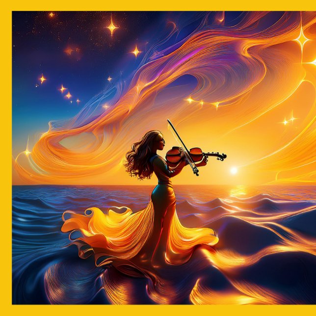 Póster Fractal De Oro Y Negro Hecho De Yarn (Subido por el creador)