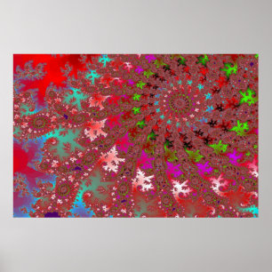 Póster Fractal de reloj