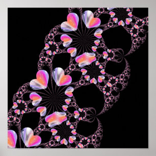 Póster Fractal del corazón misterioso