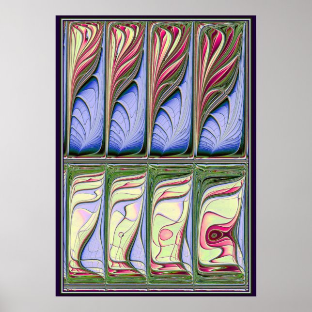 Póster Fractal del Tanque de Peces (Frente)