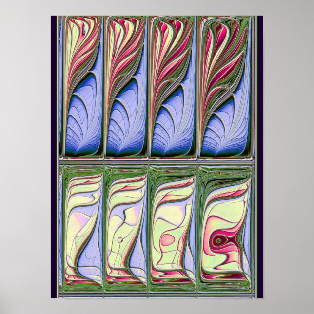 Póster Fractal del Tanque de Peces (Frente)