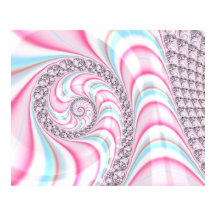 Fractal en espiral rosa azul pastel lindo