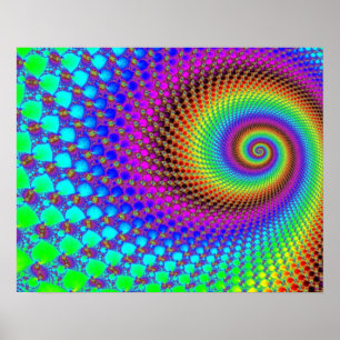 Póster Fractal espiral abstracta