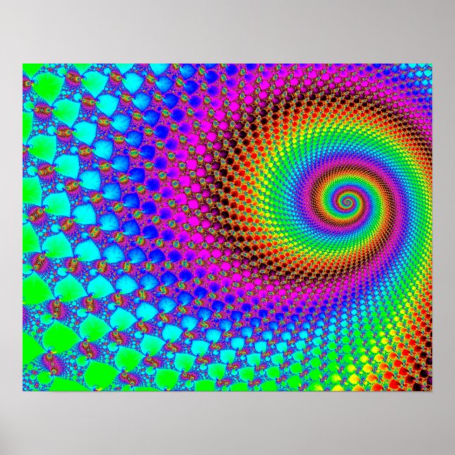 Póster Fractal espiral abstracta (Frente)