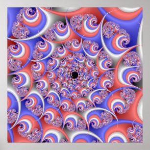 Póster Fractal espiral patriótico