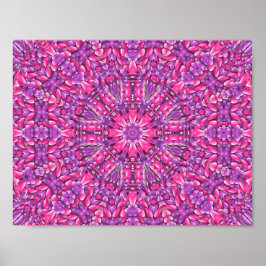 Póster Fractal Kaleidoscope rosa y morado