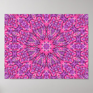 Póster Fractal Kaleidoscope rosa y morado