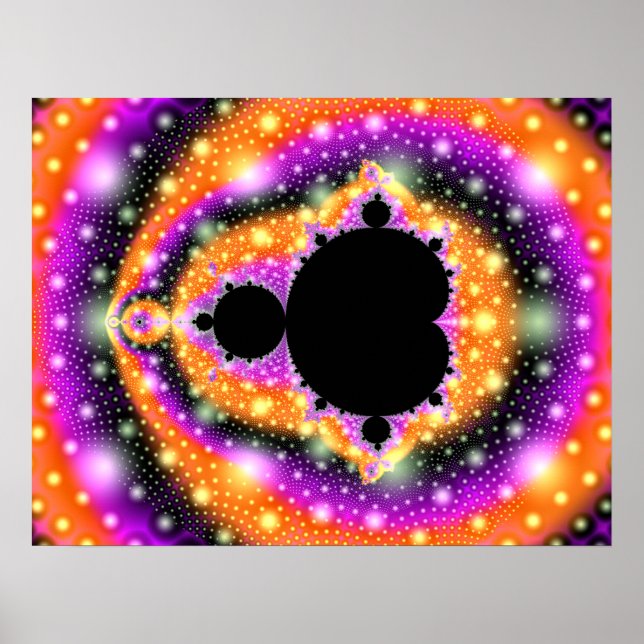 Póster Fractal Mandelbrot Naranja Poster rosa (Frente)