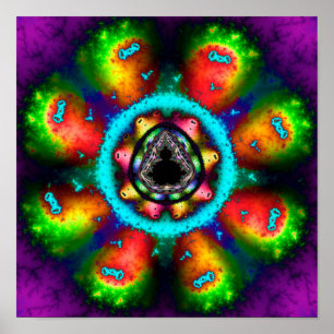 Póster Fractal Mandelbrot Psicodélico