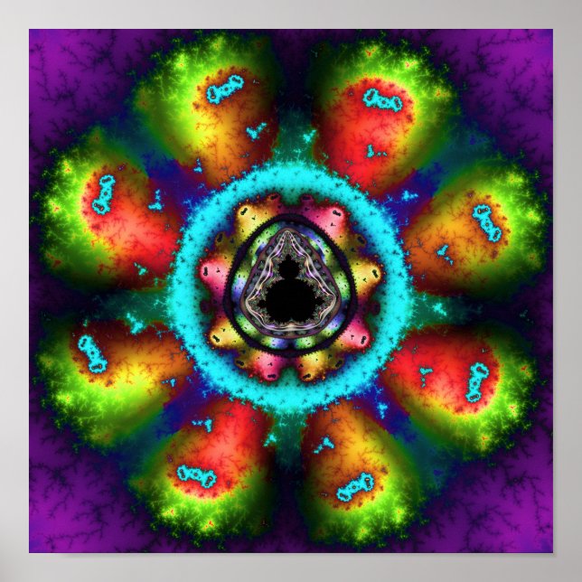 Póster Fractal Mandelbrot Psicodélico (Frente)