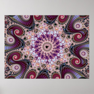 Póster Fractal Mandelbrot Púrpura