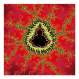 Póster Fractal Mandelbrot Rojo