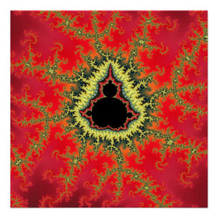 Póster Fractal Mandelbrot Rojo