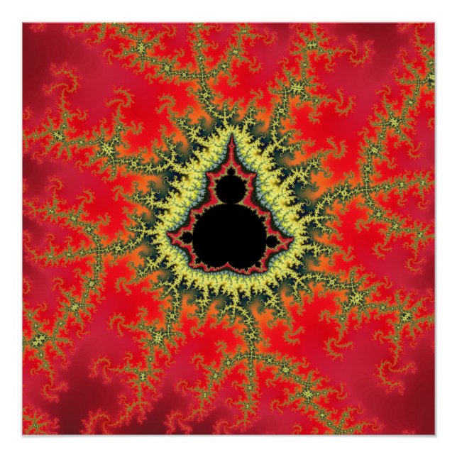 Póster Fractal Mandelbrot Rojo (Anverso)