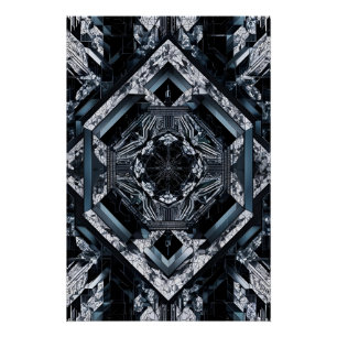Póster Fractal moderno: Nexo multiplanar HD-76