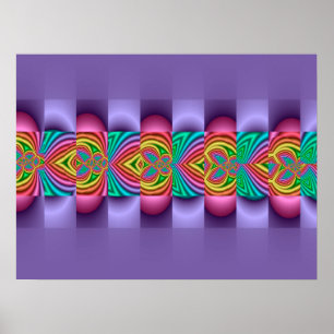 Póster Fractal morado decorativo
