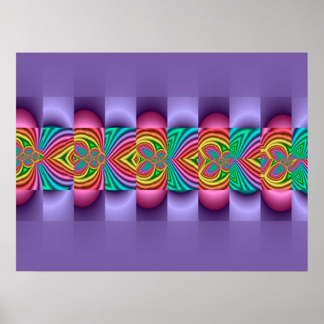 Póster Fractal morado decorativo (Frente)