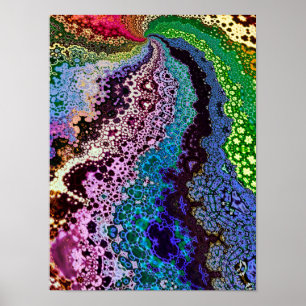 Póster Fractal Psicodélico Colorido