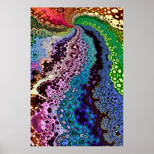 Póster Fractal psicodélico colorido