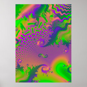 Póster Fractal psicodélico interconectado
