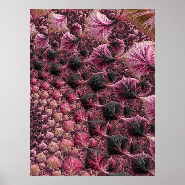 Póster Fractal Rosa (Frente)