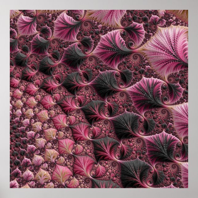 Póster Fractal rosa (Frente)