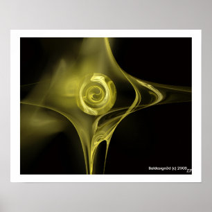 Póster FRACTAL ROSE , yellow