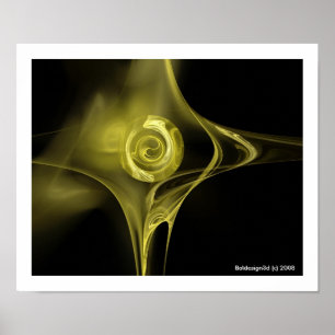 Póster FRACTAL ROSE , yellow