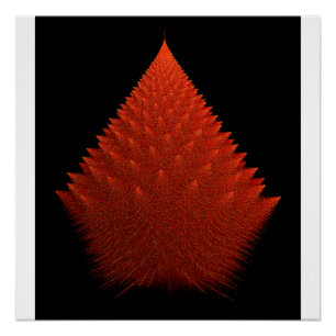 Póster Fractal Spiky Red "Tree" con Spikes