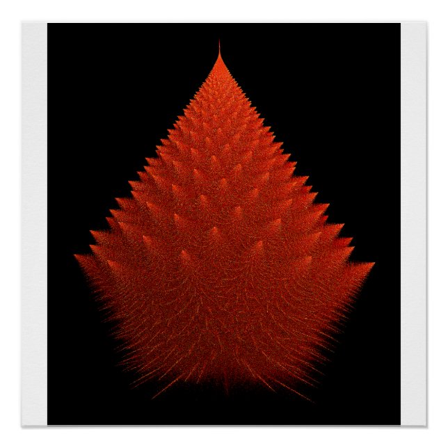 Póster Fractal Spiky Red "Tree" con Spikes (Anverso)