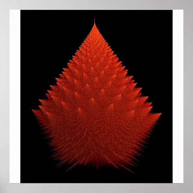 Póster Fractal Spiky Red "Tree" con Spikes (Frente)