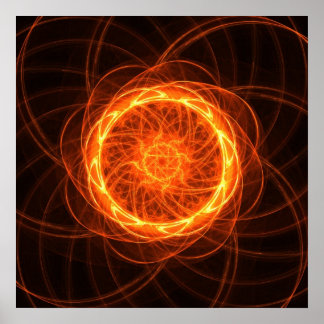 Póster Fractal sunflower - Poster